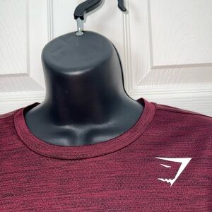 Gymshark Men’s ARRIVAL LONG SLEEVE T-SHIRT Red Marl Sz M